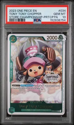 2023 PSA10 Tony Tony.Chopper (Store Championship Participation Pack) OP02-034 - Image 3