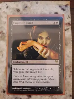 MTG Exquisite Blood Avacyn Restored Non-Foil Moderately Played English RARE CARD - Image 1