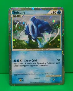 2010 Suicune HGSS21 Promo Heart Gold Soul Silver Pokemon Card With SWIRL 💫 - Image 4