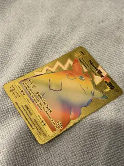 Pokemon Pikachu VMAX Gold Secret Rare Holo Vivid Voltage Style Pokemon Card - Image 1