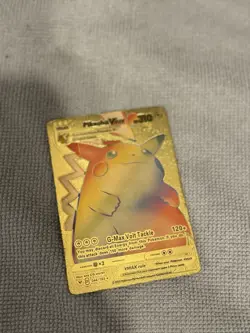 Pokemon Pikachu VMAX Gold Secret Rare Holo Vivid Voltage Style Pokemon Card - Image 2