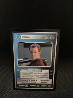 Star Trek CCG 1E Voyager TOM PARIS RARE Card NEVER PLAYED - Image 1