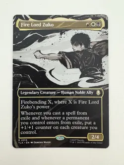 Fire Lord Zuko Showcase Borderless MTG Magic the Gathering Card NM Near Mint TLA - Image 1