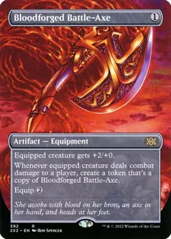 Bloodforged Battle-Axe - Foil Extended Art 2X2 NM MTG - Image 1