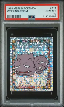 PSA 10 GEM MINT 1999 MERLIN POKEMON S17 WEEZING-PRISM - Image 1