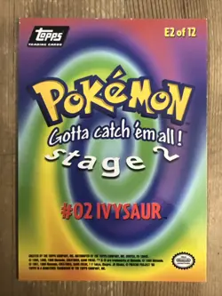 Ivysaur Topps E2 of 12 Textured Holo Foil LP Pokemon - Image 2