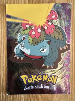 1999 Topps Pokemon The Movie BLACK Logo Holo Venusaur #3 E3 of 12 DMG - Image 1