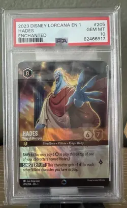 2023 DISNEY LORCANA EN 1-THE FIRST CHAPTER #205 HADES ENCHANTED Psa 10 GEM MINT - Image 1