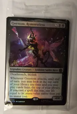 Prerelease FOIL GWENOM, REMORSELESS mtg SEALED Spider-Man Mythic PROMO - Image 3