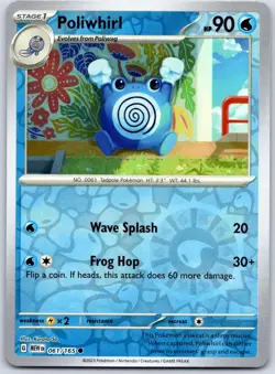 Poliwhirl 061/165 Common 151 Pokemon Reverse Holo Near Mint - Image 1