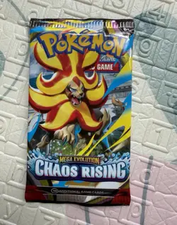 Pokemon TCG Mega Evolution Chaos Rising Booster Pack 10 Cards English + Code - Image 1