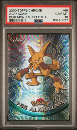 Pokemon TCG PSA 10 Alakazam #65 Spectra Chrome 2000 Topps Chrome Pokemon T.V. - Image 1
