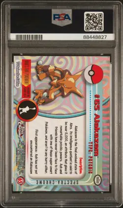 Pokemon TCG PSA 10 Alakazam #65 Spectra Chrome 2000 Topps Chrome Pokemon T.V. - Image 2