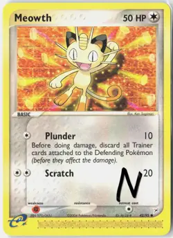 Meowth 42/95 Common Team Magma vs Team Aqua Pokemon Near Mint - Image 1