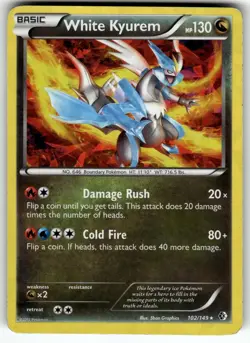 White Kyurem 102/149 Rare Boundaries Crossed Pokemon Lightly Played - Image 1