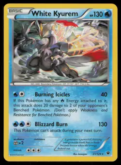 White Kyurem 21/124 Holo Rare Fates Collide Pokemon Holo Near Mint - Image 1