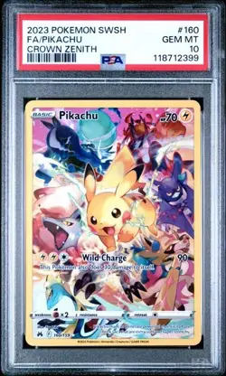 PSA 10 Gem Mint Pikachu (Secret) 160/159 Crown Zenith Holo Pokemon TCG - Image 1
