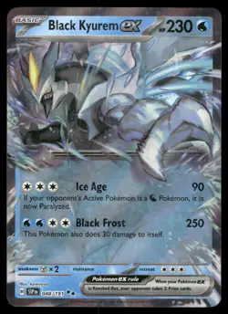POKEMON BLACK KYUREM EX SURGING SPARKS 048/191 HOLO DOUBLE RARE LP - Image 1