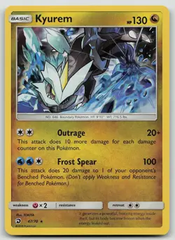 Pokemon Kyurem 47/70 Dragon Majesty Rare Holo NM - Image 1