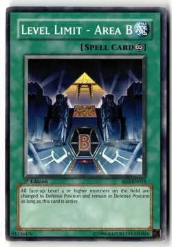 Level Limit - Area B SD3-EN024 Common / Short Print Yu-Gi-Oh 1st Edition MP - Image 1