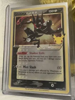Pokemon TCG Greninja Gold Star SWSH144 Celebrations Black Star Promo Holo Card - Image 1