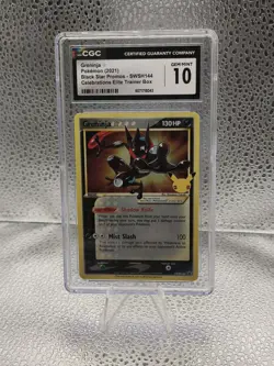 Pokemon TCG Greninja Gold Star SWSH144 Celebrations Black Star Promo CGC 10 - Image 1