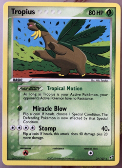 2005 Pokemon TCG Tropius EX Deoxys 27/107 Non-Holo Rare - Image 1