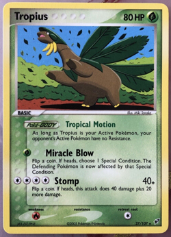 2005 Pokemon TCG Tropius EX Deoxys 27/107 Non-Holo Rare - Image 2