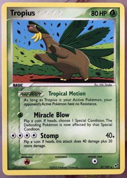 2005 Pokemon TCG Tropius EX Deoxys 27/107 Non-Holo Rare - Image 3