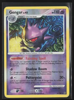 Gengar Lv. 43 18/100 Rare Stormfront Pokemon Damaged - Image 1