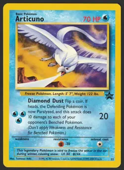 Articuno 2000 Pokemon Black Star Non-Holo WOTC Promo #22 (MP-LP) Aoki Error 🔥 - Image 1