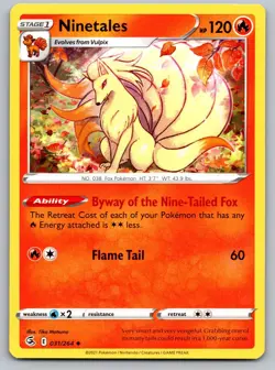 Ninetales 031/264 Uncommon Fusion Strike Pokemon Near Mint - Image 1