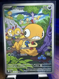 Pokemon Scraggy 138/086 SV White Flare Illustration Rare Holo Basic 70 HP - Image 1