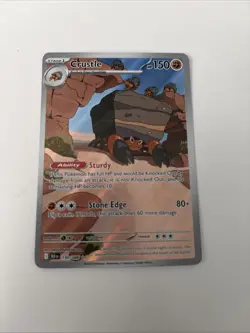 Pokemon TCG Crustle 130/086 Illustration S&V Black Bolt Rare Card IR NM - Image 1