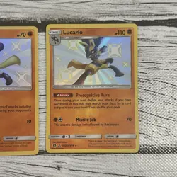 Pokemon Hidden Fates Shiny Lucario SV22/SV94 Rare & Riolu SV21/SV94 - NM - Image 2