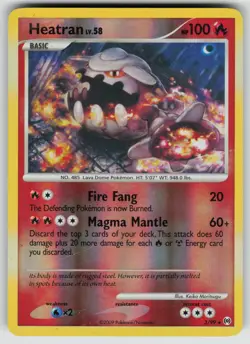 Heatran 3/99 Rare Arceus Pokemon Reverse Holo Moderately Played - Image 1