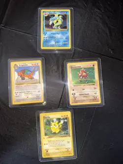 Vintage Pokemon Holo Card Lot Base Set Gyarados Hitmonchan Dragonite Pikachu - Image 1