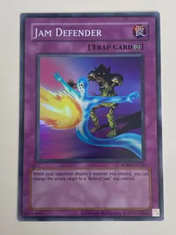 Yugioh Jam Defender - Super Rare NM - Free Holographic Card - Image 1