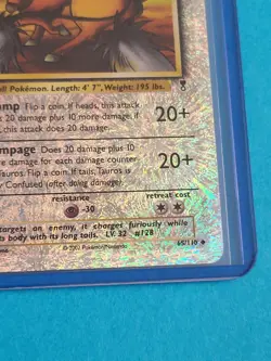 Pokemon TCG Tauros 65/110 Legendary Collection Reverse Holo English 2002 - Image 3