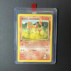 MP Blaine's Charmander 61/132 Gym Heroes 1st Edition Pokemon Card - Image 1