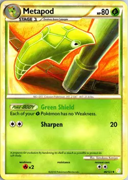 Metapod 46/123 Uncommon HeartGold & SoulSilver Pokemon Near Mint - Image 1