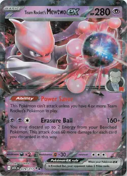 Team Rocket's Mewtwo ex 079/217 Double Rare Ascended Heroes Pokemon Near Mint - Image 1