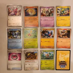 Mega Evolution Bulk 12 Cards Reverse Holo/Common/Uncommon/Trainer/Code - Image 1