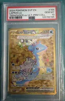 Pokemon TCG Lapras EX 164 S&V Terapagos EX UPC Promo Card PSA 10 - Image 1