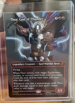 Magic (mtg): Thor, God of Thunder (Borderless) (0369) Marvel Super Heroes Foil - Image 2