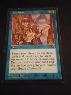 MTG - Intuition (Tempest) MP Moderate Play MTG Magic: The Gathering - Image 1