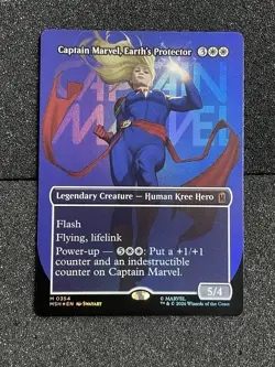 Captain Marvel, Earth's Protector Borderless FOIL Marvel Super Heroes 354 MTG - Image 1