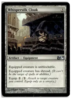 MTG Whispersilk Cloak - Magic 2011 Heavily Played English - Image 1