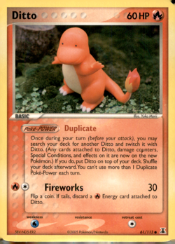 Ditto Non-Holo 2005 Pokemon Card 61/113 EX Holon Phantoms Set EXCELLENT - Image 1