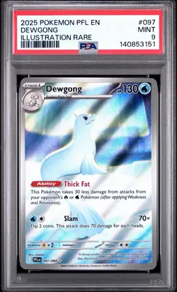 PSA 9 2025 Pokemon Dewgong 097/094 Me02: Phantasmal Flames Holo SIR - Image 1